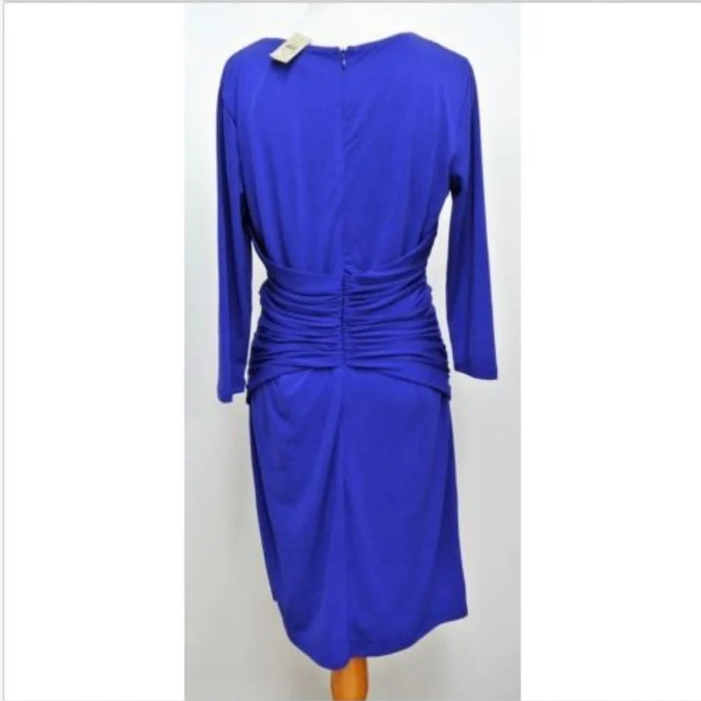 Ann Taylor Purple Ruched Dress‎ Size 10 New